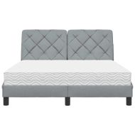 Легло с матрак, светлосиво, 140x200 см, плат