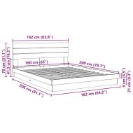 Рамка за легло с табла без матрак Дъб от масивна дървесина
