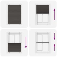 Плисирана щора черна 90x150 cm Ширина на плата 89,4 cm