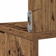 Стенна ъглова етажерка от старо дърво 20x20x127,5 cm