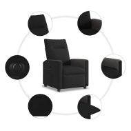 Електрически стол реклайнер, черен, текстил