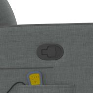 Масажен фотьойл с регулируема облегалка, тъмносив, плат