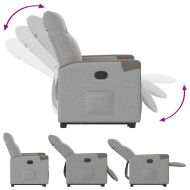 Изправящ реклайнер стол, облачно сив, текстил