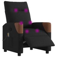 Електрически масажен наклоняем стол, черен, текстил