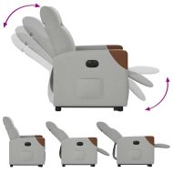 Електрически изправящ реклайнер стол, облачно сив, текстил