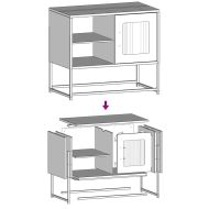 ТВ шкаф, черен, 68x39x60,5 см, стомана