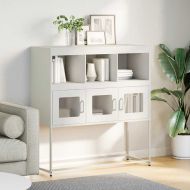 Бюфет, бял, 100,5x39x107 см, студеновалцувана стомана