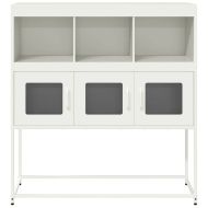 Бюфет, бял, 100,5x39x107 см, студеновалцувана стомана
