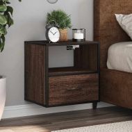 Стенно нощно шкафче Кафяв дъб 40x31x39,5 cm