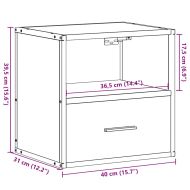 Стенно нощно шкафче Кафяв дъб 40x31x39,5 cm