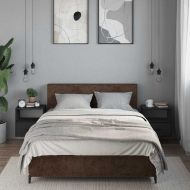 Стенни нощни шкафчета 2 бр., черни 40x31x39,5 cm