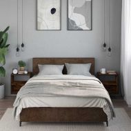 Стенни нощни шкафчета 2 бр. опушен дъб 40x31x39,5 cm