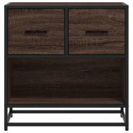 Нощно шкафче Кафяв дъб 60x31x60 cm Изработена дървесина и метал