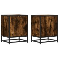 Нощни шкафчета 2 бр. опушен дъб 40x31x50 cm