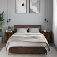 Нощни шкафчета 2 бр. опушен дъб 40x31x50 cm