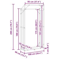 vidaxL Стойка за дърва за огрев с дъждобран, 100x40x200 см