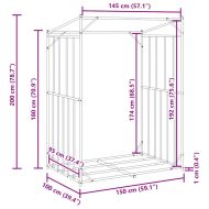 vidaxL Стойка за дърва за огрев с дъждобран, 150x100x200 см