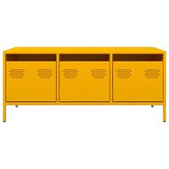 Маса за кафе, жълта, 101,5x50x43,5 см, студеновалцувана стомана