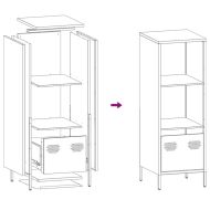 Висок шкаф, бял, 35x39x103,5 см, стомана