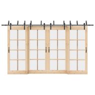 Комплект механизъм за плъзгаща врата, 400 см, стомана, черен