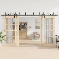 Комплект механизъм за плъзгаща врата, 400 см, стомана, черен