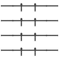 Комплект механизъм за плъзгаща врата, 400 см, стомана, черен