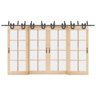 Комплект механизъм за плъзгаща врата, 400 см, стомана, черен