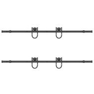 Комплект механизъм за плъзгаща врата, 183 см, стомана, черен