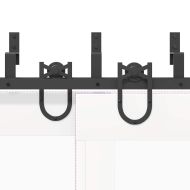 Комплект механизъм за плъзгаща врата, 183 см, стомана, черен