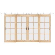 Механизъм за плъзгаща врата 400 см неръждаема стомана сребрист