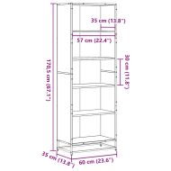 Библиотека, сонома дъб, 60x35x170,5 см, инженерно дърво
