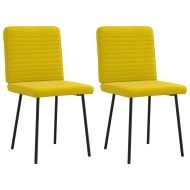 Трапезни столове, 2 бр, жълти, кадифе