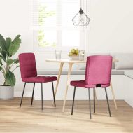 Трапезни столове, 2 бр, виненочервени, кадифе