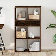 Библиотека, опушен дъб, 66x31x112 см, инженерно дърво