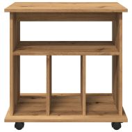 Шкаф с колелца, дъб артизан, 60x45x60 см, инженерно дърво