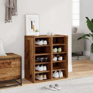 Шкафове за обувки 2 бр старо дърво 32x35x70см инженерно дърво