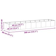 Кашпа, черна, 360x80x40 см, стомана