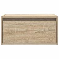 Нощни шкафчета за стена с LED осветление, 2 бр, сонома дъб