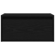 Нощни шкафчета за стена с LED осветление, 2 бр, Черен дъб