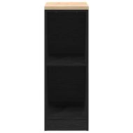 Гаражен шкаф за съхранение, черен, 30x51x85 см, бор масив