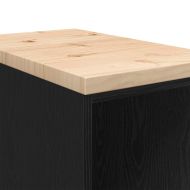 Гаражен шкаф за съхранение, черен, 30x51x85 см, бор масив