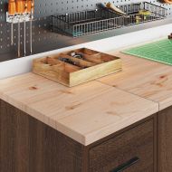 Гаражен шкаф за съхранение, кафяв дъб, 30x51x85 см, бор масив