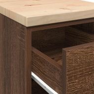 Гаражен шкаф за съхранение, кафяв дъб, 30x51x85 см, бор масив