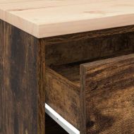 Гаражен шкаф за съхранение, опушен дъб, 60x51x85 см, бор масив