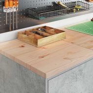 Гаражен шкаф за съхранение, бетонно сив, 40x51x85 см, бор масив