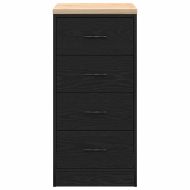 Гаражен шкаф за съхранение, черен, 40x51x85 см, бор масив