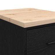 Гаражен шкаф за съхранение, черен, 40x51x85 см, бор масив