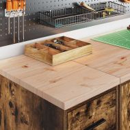 Гаражен шкаф за съхранение, опушен дъб, 30x51x85 см, бор масив