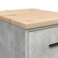 Гаражен шкаф за съхранение, бетонно сив, 40x51x85 см, бор масив