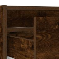 ТВ шкаф с LED осветление, опушен дъб, 100X35,5x25 см